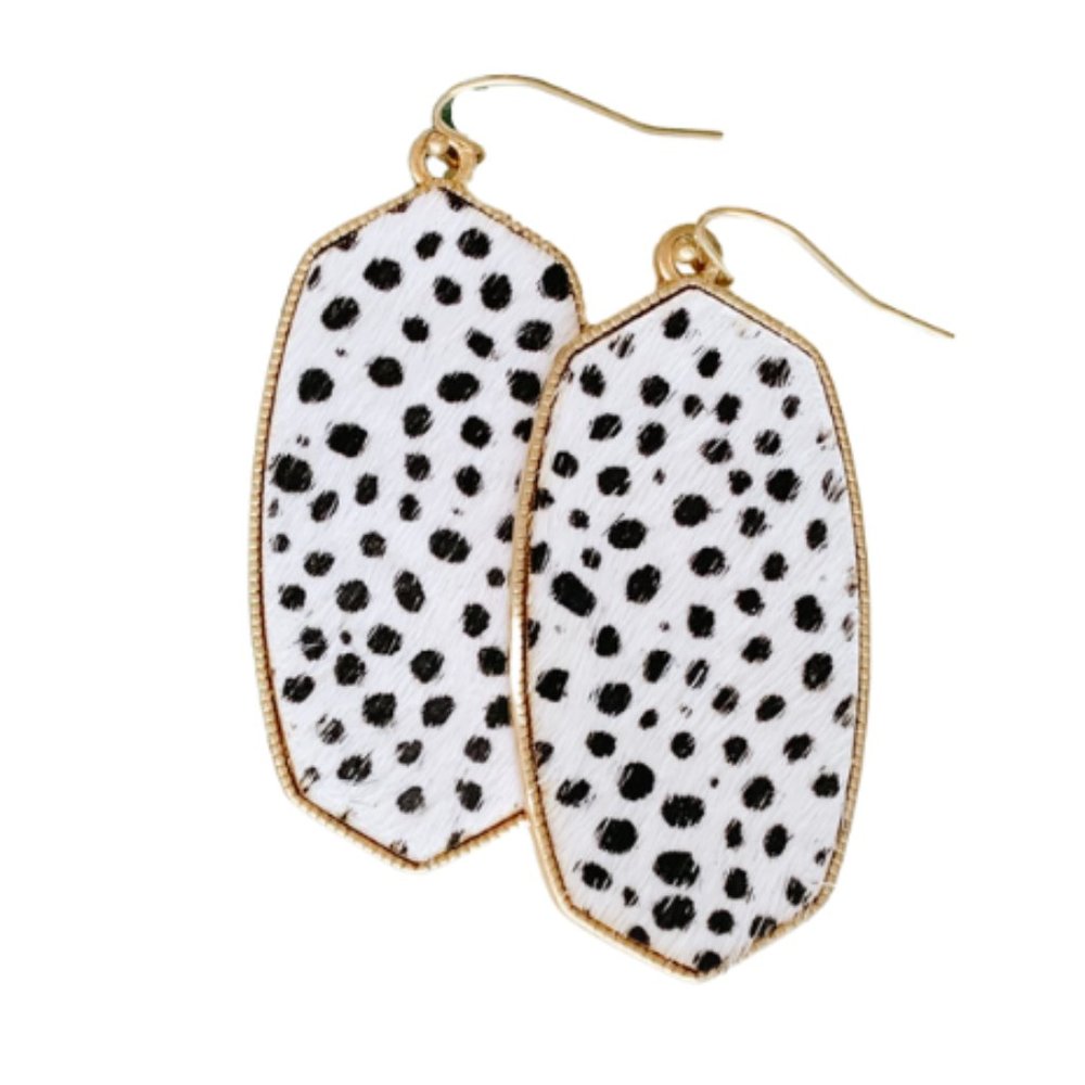 Cow Print Earring - Picture 2 of 3